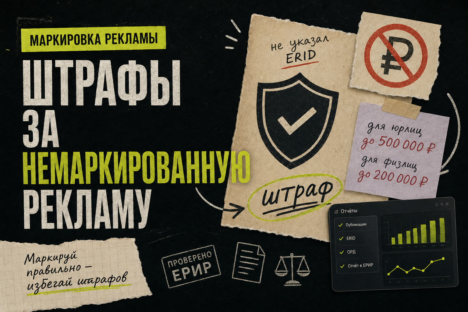 Штрафы за немаркированную рекламу в 2026: сколько и как не попасть
