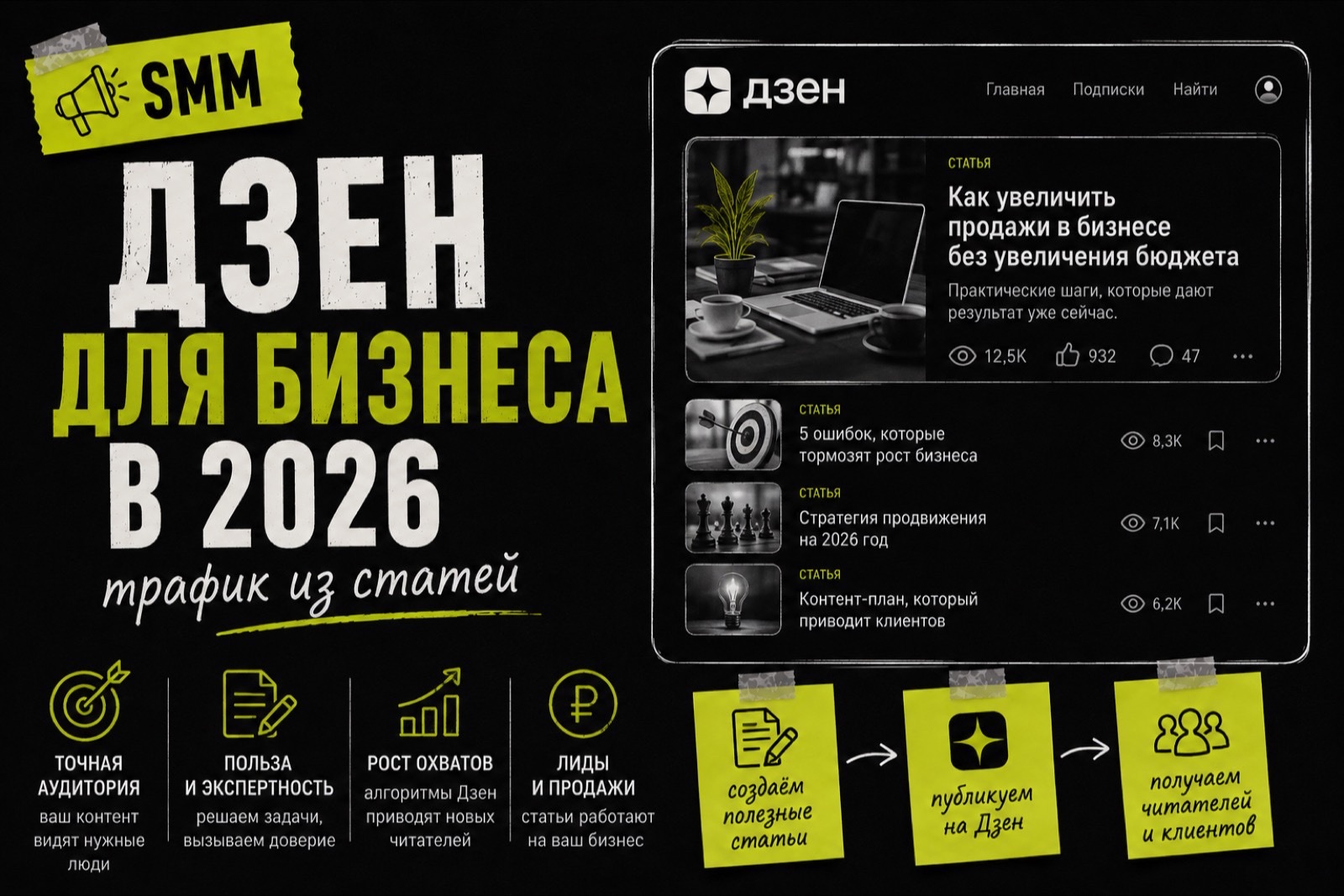 Дзен для бизнеса в 2026: как вести и получать трафик