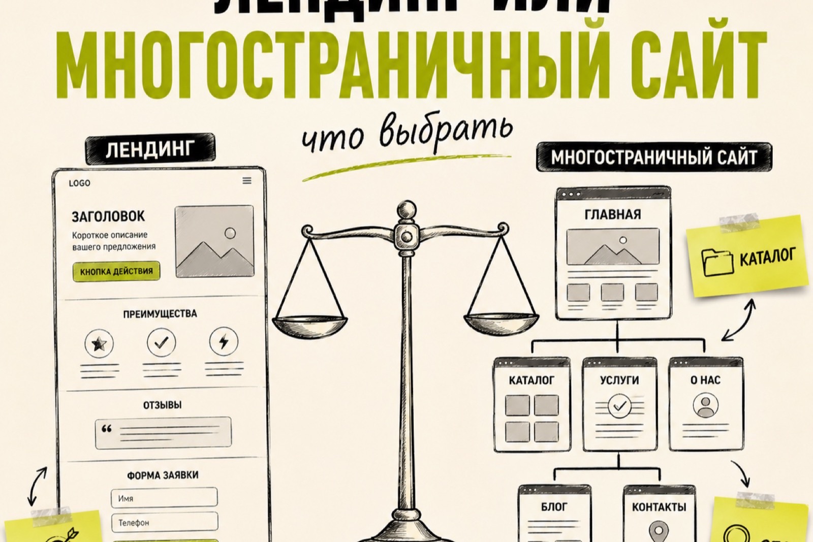 Лендинг или многостраничный сайт: что выбрать под задачу и бюджет